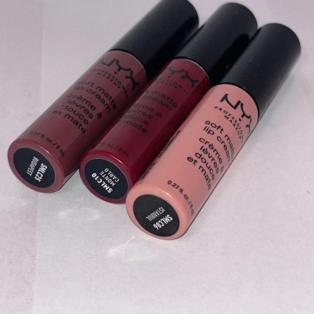 NYX Soft Matte Lip Cream‎ 3 Pack Monte Carlo-Istanbul-Budapest